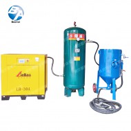 干式噴砂機(jī)+儲(chǔ)氣罐+空壓機(jī)